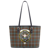 Murray of Atholl Weathered Tartan Crest Leather Tote Bag